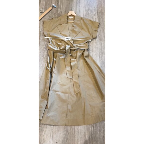 NEW LAFAYETTE 148 NEW YORK BELTED ORGANIC COTTON POPLIN WRAP DRESS Size M - Picture 7 of 8